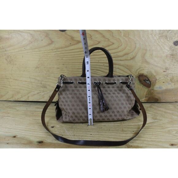 Dooney Bourke Bag Tassel Signature Monogram Brown Tote Vintage Zipper USA - Picture 12 of 14